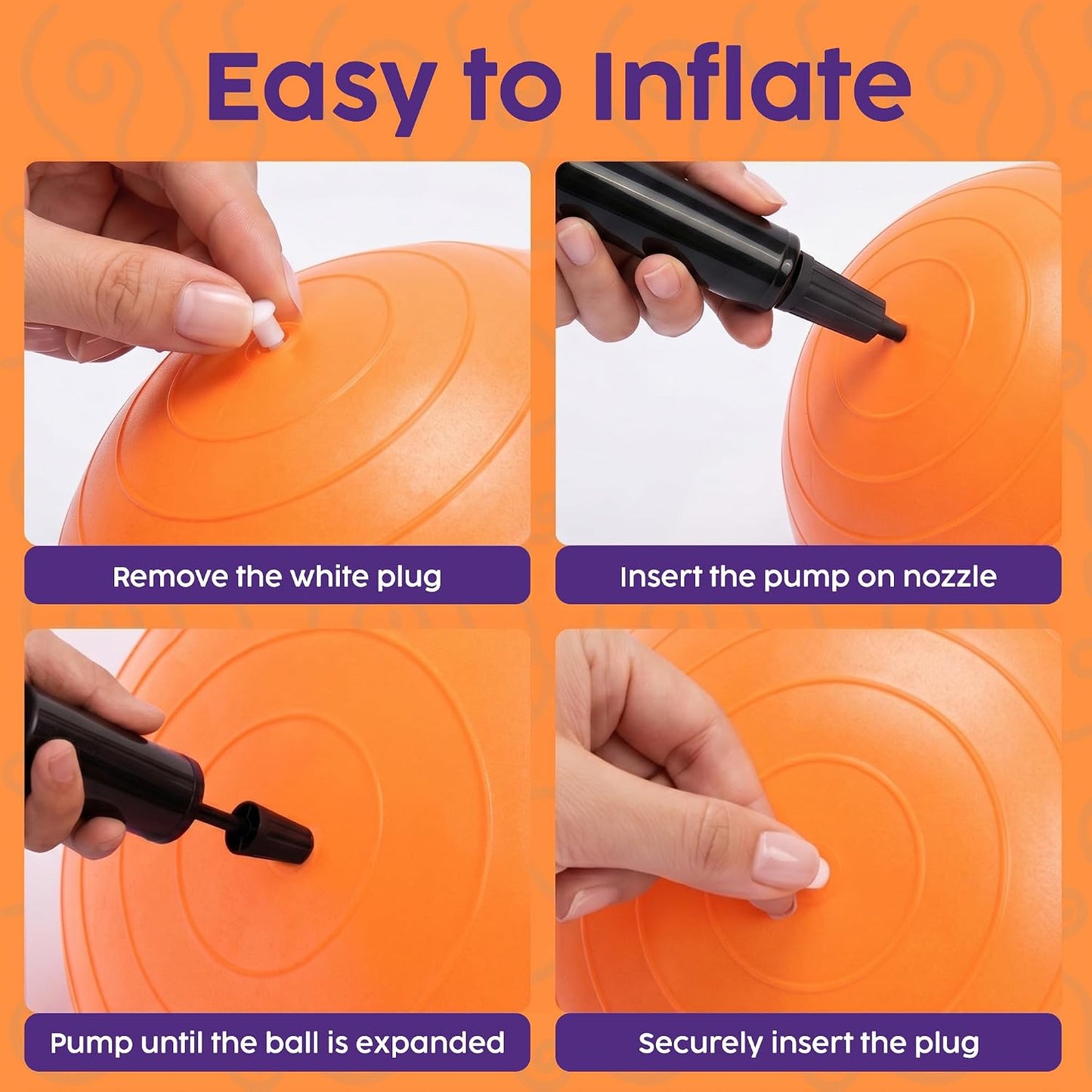 Hurtle Peanut Shaped Exercise Ball, Yoga Active Seat, Bounce Balance Desk Chair, Wiggle Flexible Sitting Ball for Kids, Boys, Girls and Adults