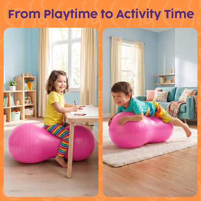Hurtle Peanut Shaped Exercise Ball, Yoga Active Seat, Bounce Balance Desk Chair, Wiggle Flexible Sitting Ball for Kids, Boys, Girls and Adults