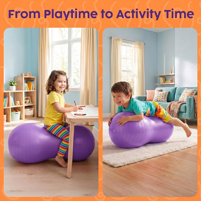 Hurtle Peanut Shaped Exercise Ball, Yoga Active Seat, Bounce Balance Desk Chair, Wiggle Flexible Sitting Ball for Kids, Boys, Girls and Adults