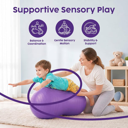 Hurtle Peanut Shaped Exercise Ball, Yoga Active Seat, Bounce Balance Desk Chair, Wiggle Flexible Sitting Ball for Kids, Boys, Girls and Adults
