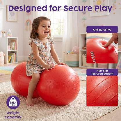 Hurtle Peanut Shaped Exercise Ball, Yoga Active Seat, Bounce Balance Desk Chair, Wiggle Flexible Sitting Ball for Kids, Boys, Girls and Adults