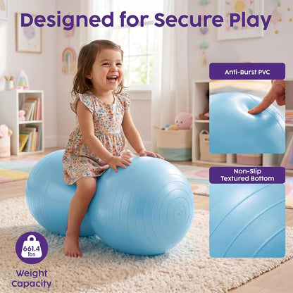 Hurtle Peanut Shaped Exercise Ball, Yoga Active Seat, Bounce Balance Desk Chair, Wiggle Flexible Sitting Ball for Kids, Boys, Girls and Adults
