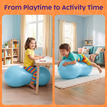Hurtle Peanut Shaped Exercise Ball, Yoga Active Seat, Bounce Balance Desk Chair, Wiggle Flexible Sitting Ball for Kids, Boys, Girls and Adults
