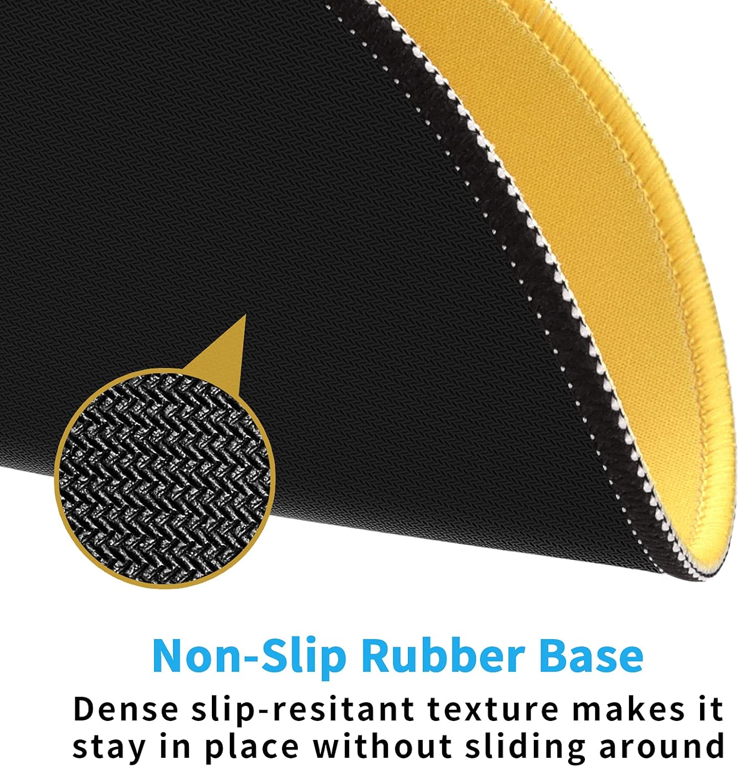 Round Mouse Pad, 8.7 x 8.7 Inch Premium-Textured Washable Non-Slip Rubber Base Cute Small Mouse Mat with Stitched Edge for Men Women Wireless Computer Laptop Gaming Desk Accessories, Yellow