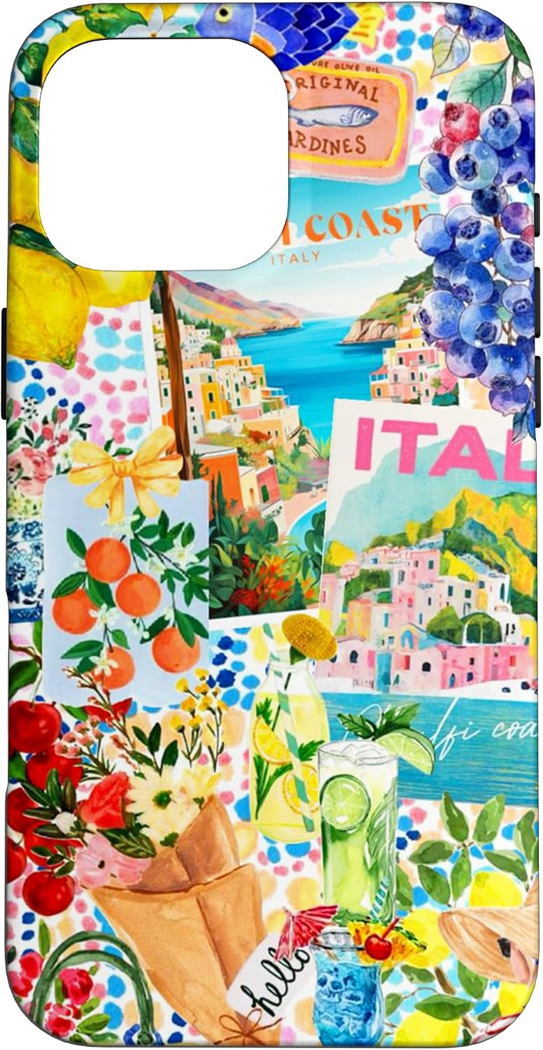 Italy Summer Coquette Citrus Collage Lemon Case for iPhone 16 Pro Max