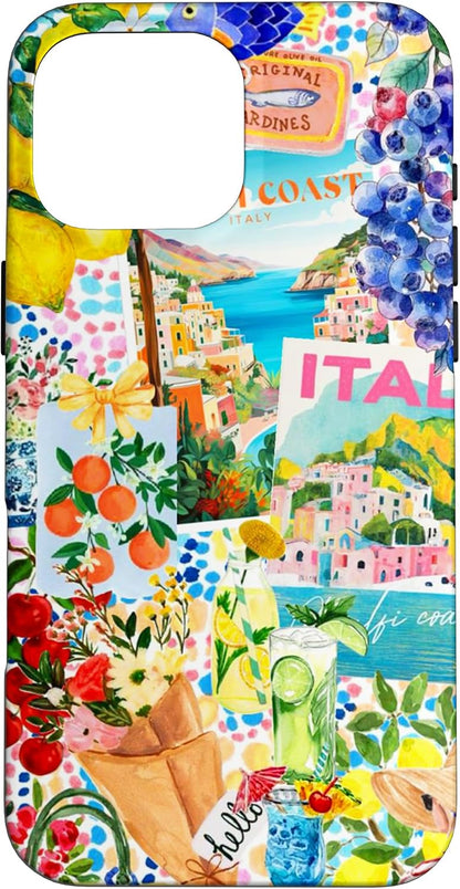Italy Summer Coquette Citrus Collage Lemon Case for iPhone 16 Pro Max