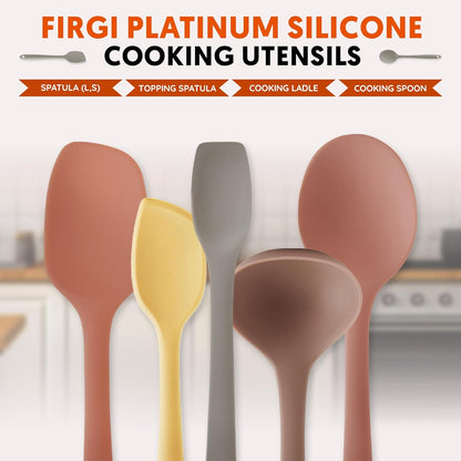 Platinum Silicone Cooking Ladle for Baking, Scraping & Mixing, 100% Food Grade Colorful Silicone Kitchen & Serving Utensils, Heat Resistant, Non-Stick Cookware - 8.6 inch Butter Yellow