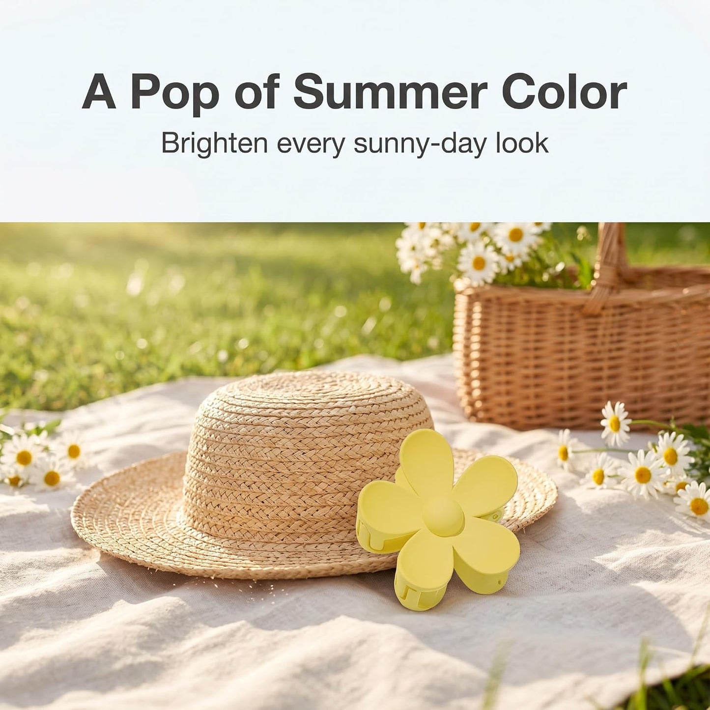 Yellow Hair Claw Clips Flower Shaped Plastic Jaw Clips Anti-scratch Smell-less Useful Hold Tightly Light Hair Accessories for Beauty and Personal Care