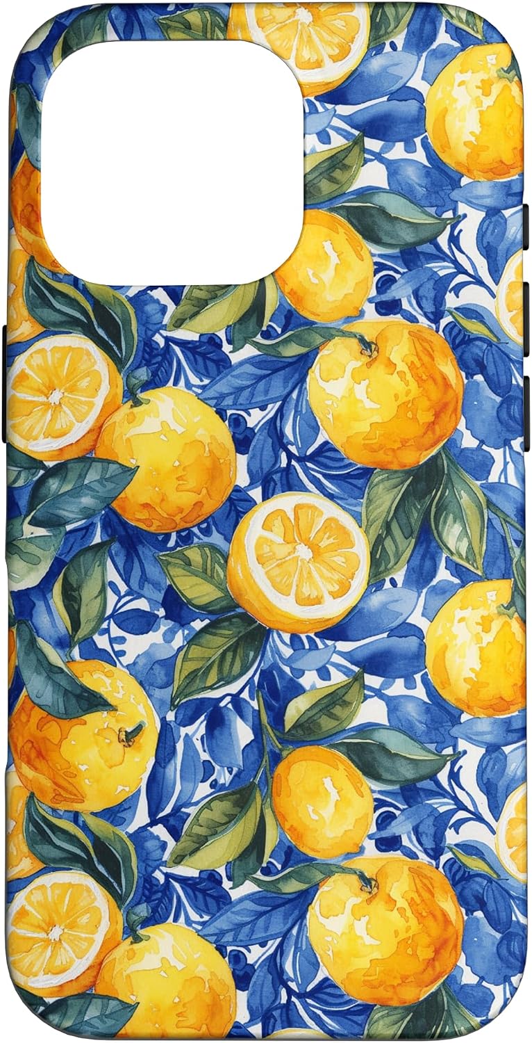 Sicilian Summer Lemons Mosaic Citrus Italian Vibe Amalficore Case for iPhone 16 Pro