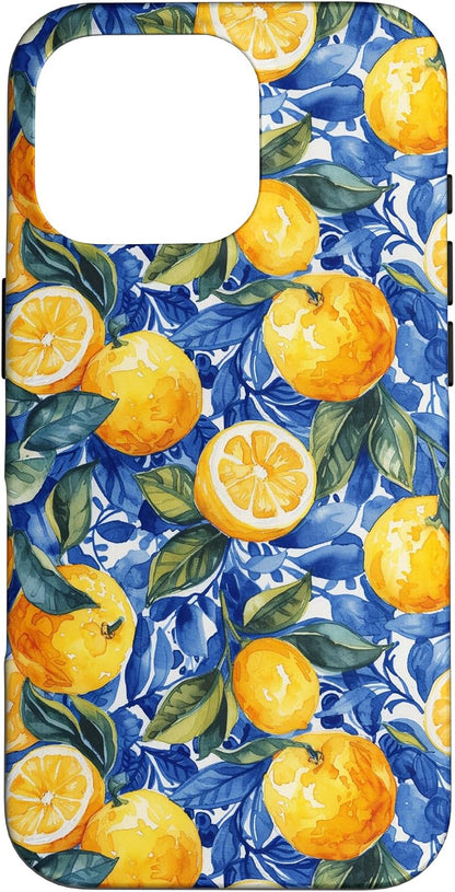 Sicilian Summer Lemons Mosaic Citrus Italian Vibe Amalficore Case for iPhone 16 Pro