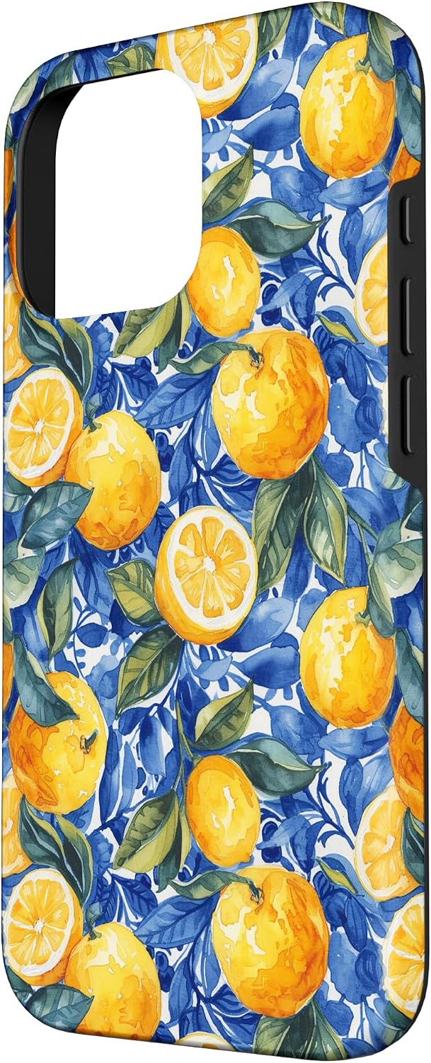 Sicilian Summer Lemons Mosaic Citrus Italian Vibe Amalficore Case for iPhone 16 Pro