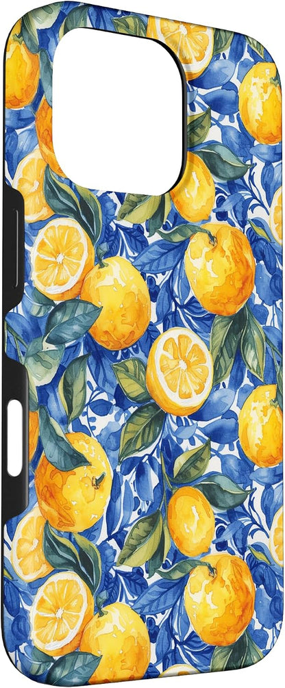 Sicilian Summer Lemons Mosaic Citrus Italian Vibe Amalficore Case for iPhone 16 Pro