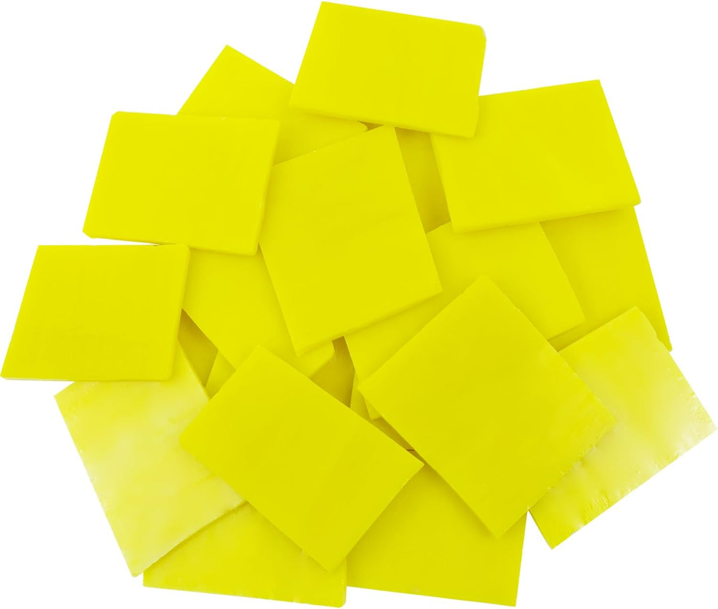 Stained Glass, Stain Mosaic Tiles, Broken Glass Pieces,4x5cm Square Mosaic Tile Shapes for Crafts,Fusing, DIY Resin Art, Photo Frame Mosaic Projects Aquarium Decor,410g/14.5oz (Gold Yellow)