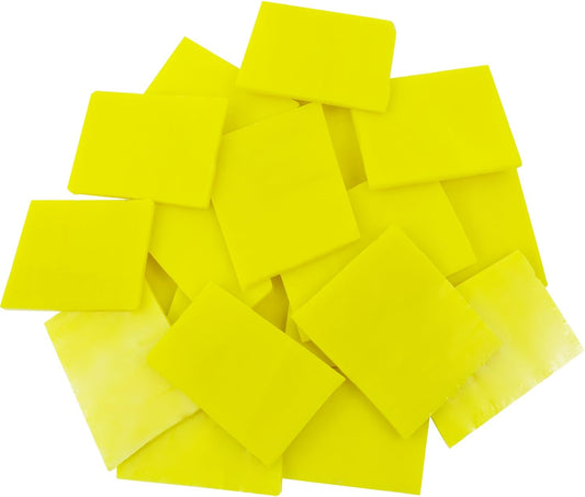 Stained Glass, Stain Mosaic Tiles, Broken Glass Pieces,4x5cm Square Mosaic Tile Shapes for Crafts,Fusing, DIY Resin Art, Photo Frame Mosaic Projects Aquarium Decor,410g/14.5oz (Gold Yellow)