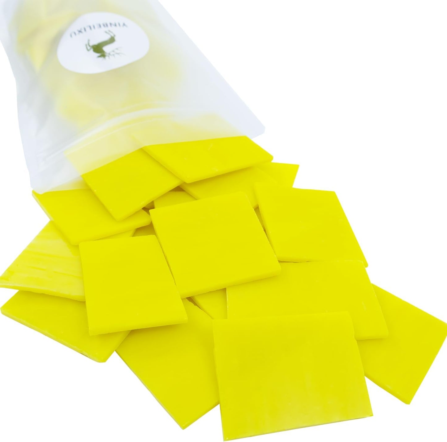 Stained Glass, Stain Mosaic Tiles, Broken Glass Pieces,4x5cm Square Mosaic Tile Shapes for Crafts,Fusing, DIY Resin Art, Photo Frame Mosaic Projects Aquarium Decor,410g/14.5oz (Gold Yellow)