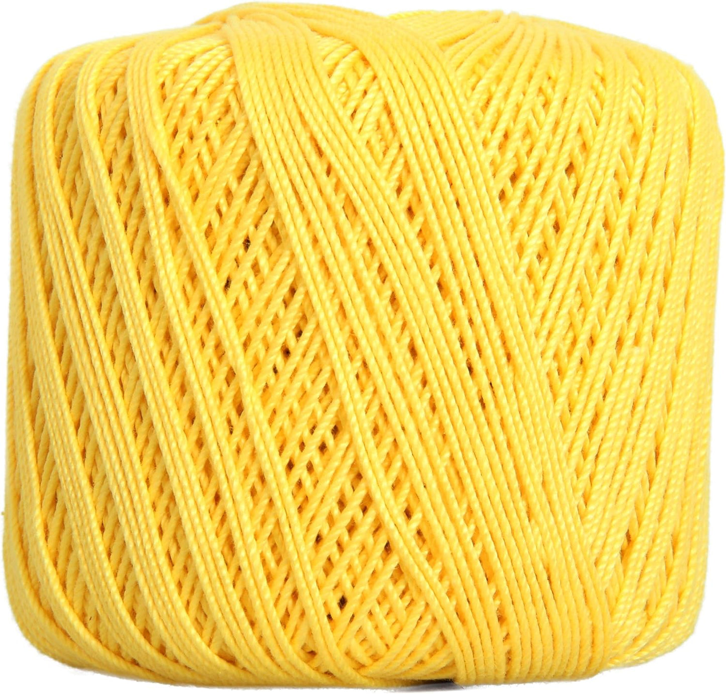100% Cotton Crochet Thread Size 3, Yellow 43 | Soft pure cotton crochet thread for lace, doilies, amigurumi and crafts. Smooth finish with crisp stitch definition.