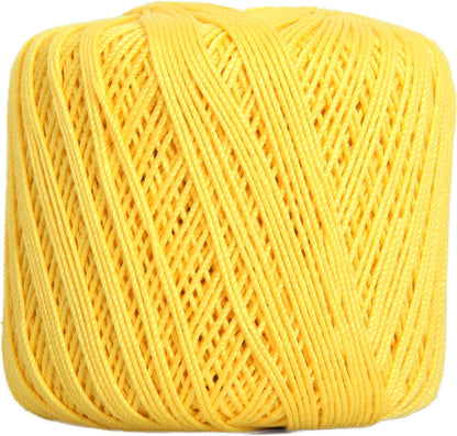 100% Cotton Crochet Thread Size 3, Yellow 43 | Soft pure cotton crochet thread for lace, doilies, amigurumi and crafts. Smooth finish with crisp stitch definition.