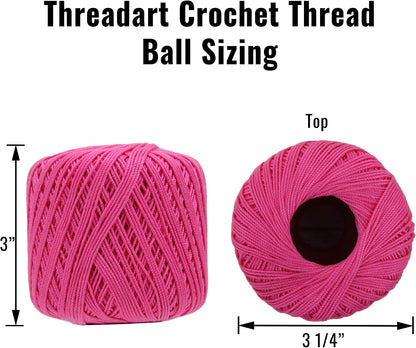 100% Cotton Crochet Thread Size 3, Yellow 43 | Soft pure cotton crochet thread for lace, doilies, amigurumi and crafts. Smooth finish with crisp stitch definition.