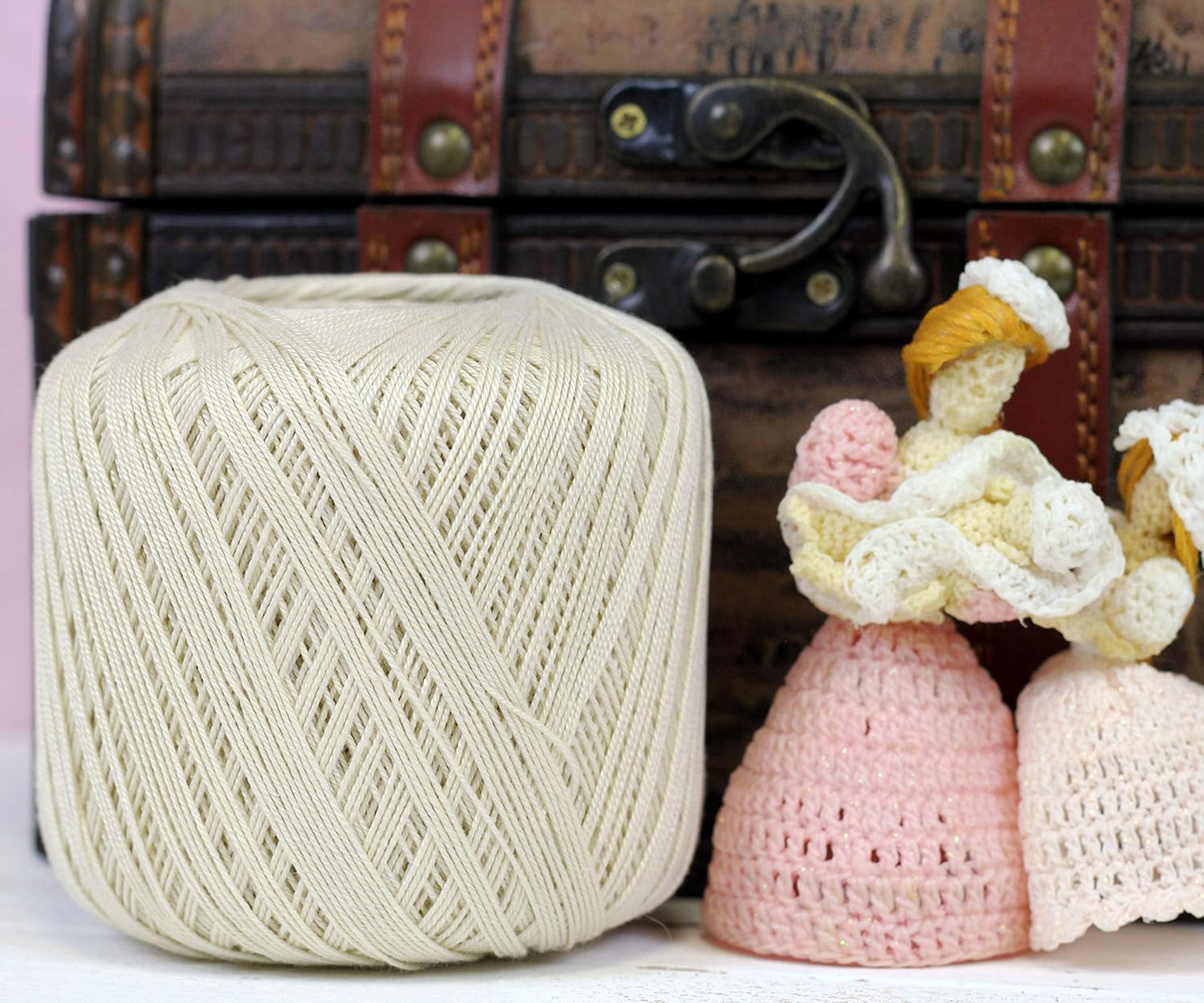 100% Cotton Crochet Thread Size 3, Yellow 43 | Soft pure cotton crochet thread for lace, doilies, amigurumi and crafts. Smooth finish with crisp stitch definition.