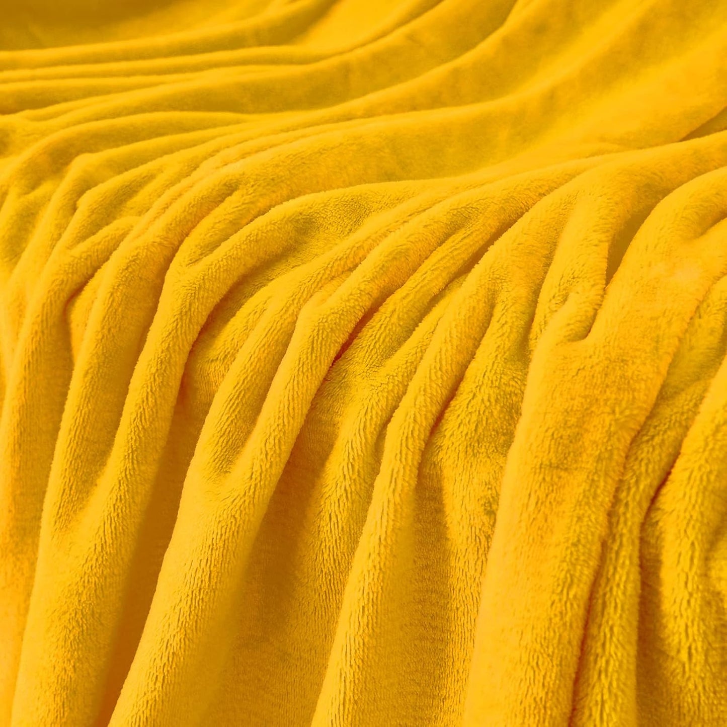 Mustard yellow Fleece Plush Throw Blanket 50"x60"for Couch Fuzzy Cozy | Super Soft Lightweight Microfiber Blanket for Sofa Bed bedroom Home Decor All Season,Birthday Gifts for Women Mom Adult