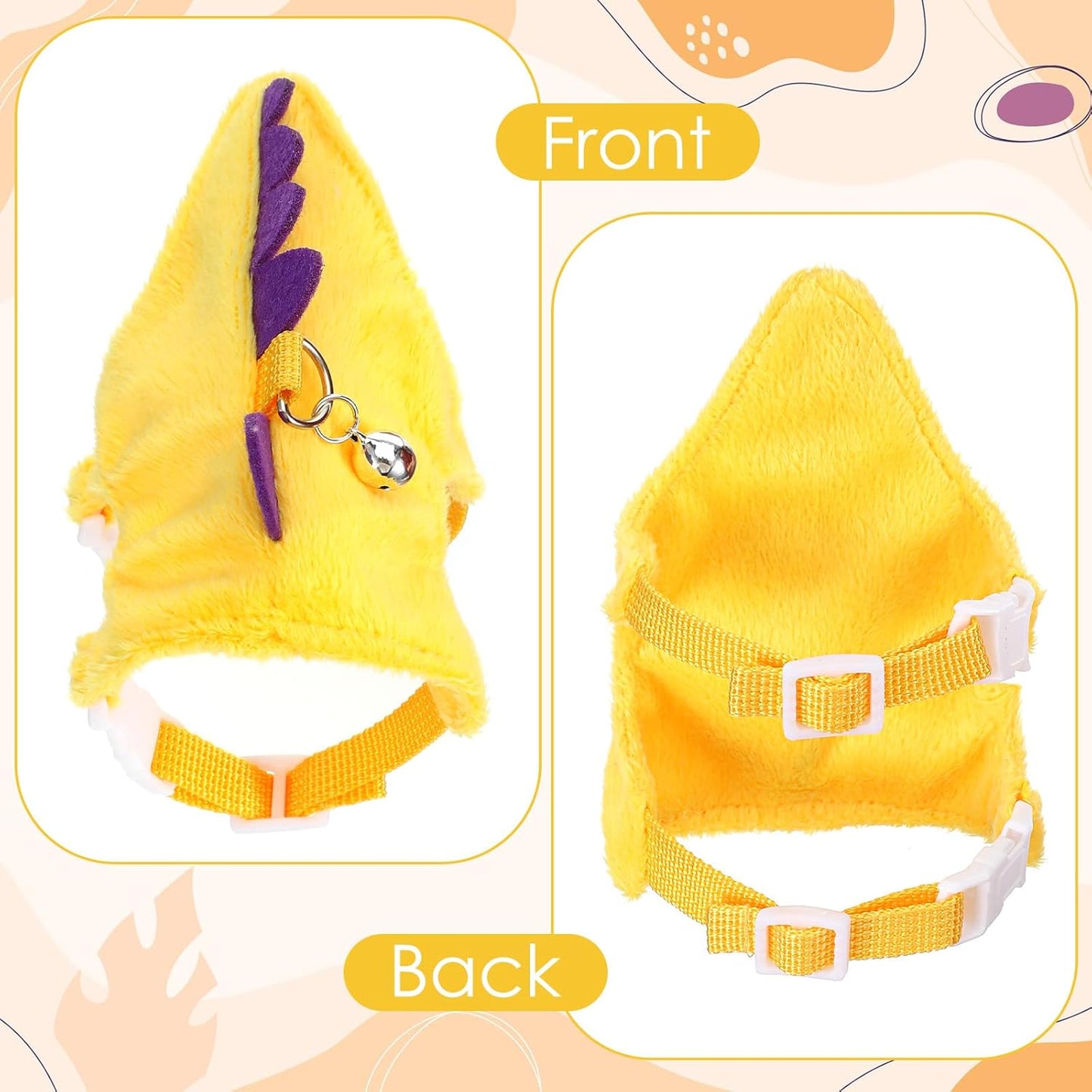 Ferret Harness and Leash Set Small Animals Vest Harness with Safe Bell Dinosaur Shaped Leash Set for Baby Rabbit Guinea Pig Teacup Chihuahua Mouse and Other Small Pet (Yellow)