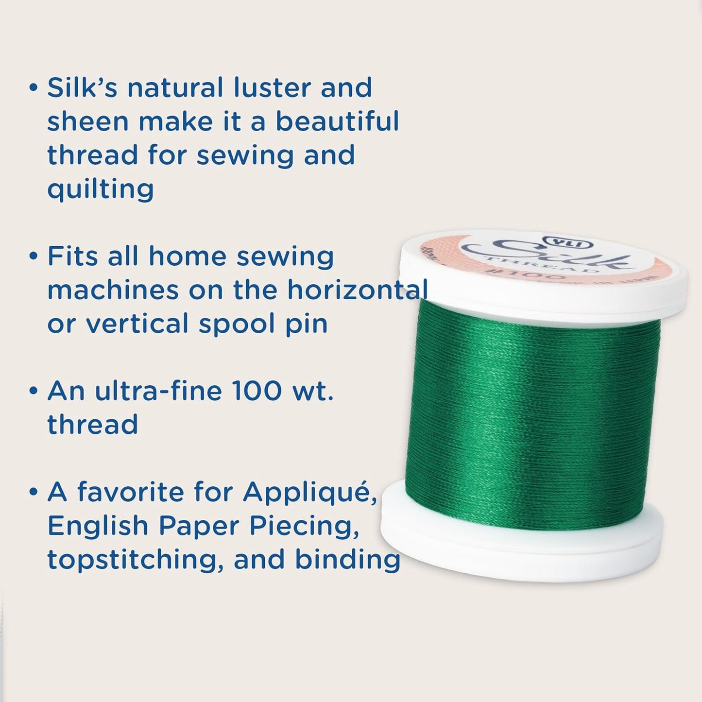 Silk Thread – 100 wt Fine Japanese Silk for Appliqué, EPP, and Quilting - Pale Yellow