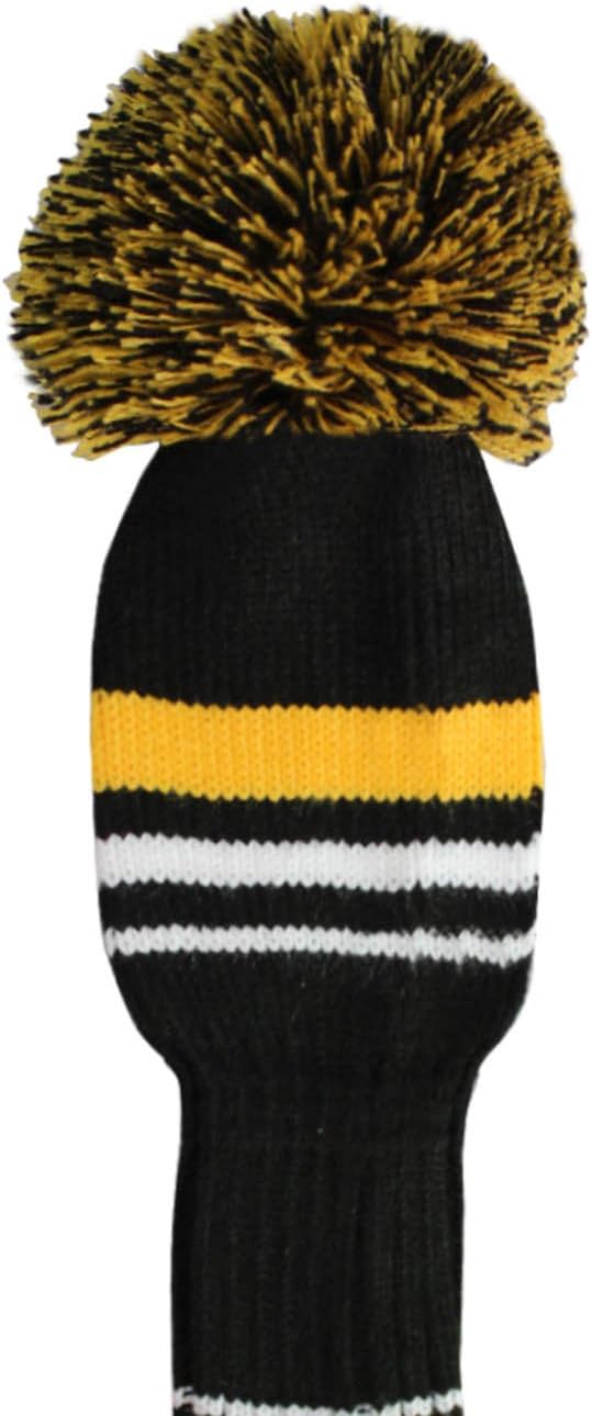 Golf Club Head Covers Set of 4, Acrylic Yarn Double-Layers Knitted, with Rotatable Number Tags