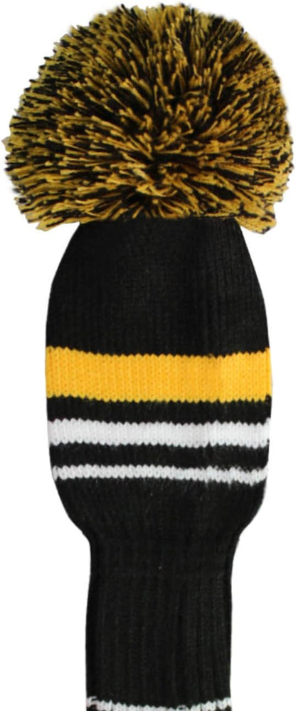 Golf Club Head Covers Set of 4, Acrylic Yarn Double-Layers Knitted, with Rotatable Number Tags