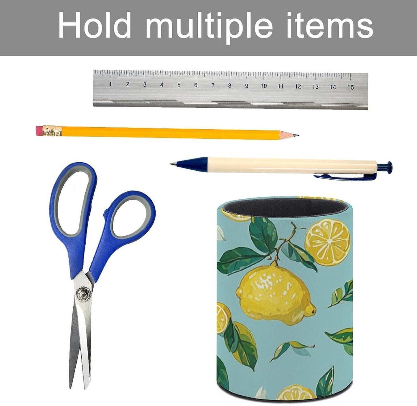 Lemon Pen Holder Office Desk Accessories Cute Makeup Brush Holder Desktop Organizer Storage Case Scandinavian Design Stationery for Home Office Supplies