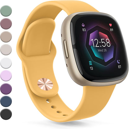 Band Compatible with Fitbit Sense 2 / Sense Bands, Fitbit Versa 4 / Versa 3 Bands Women Men, Soft Silicone Replacement Strap for Fitbit Sense 2 / Versa 4 Smart Watch