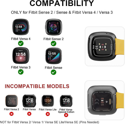 Band Compatible with Fitbit Sense 2 / Sense Bands, Fitbit Versa 4 / Versa 3 Bands Women Men, Soft Silicone Replacement Strap for Fitbit Sense 2 / Versa 4 Smart Watch