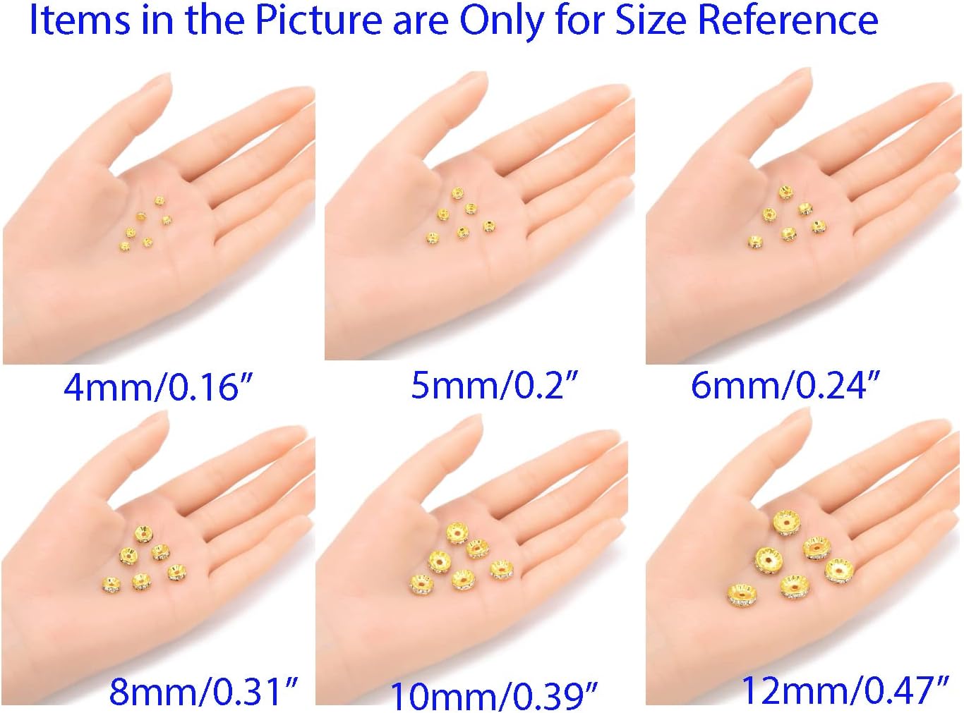 100pcs Adabele Grade A 6mm Rhinestone Gold Rondelle Beads, Jet Black | 18K Yellow Gold Plated, Sparkle Crystal Rhinestone Wheel Rondelle Spacers for Craft Jewelry Making Beadwork Separation