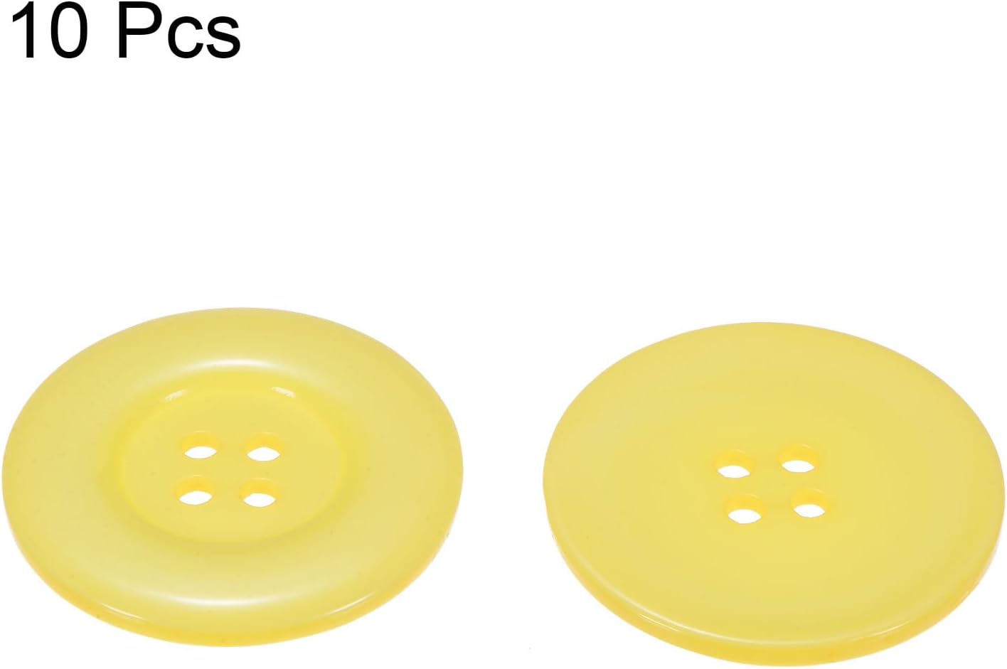 10pcs 60L Sewing Buttons 1-1/2"(38mm) Resin Round Flat 4-Hole Craft Buttons for Sewing Clothing and DIY, Light Yellow