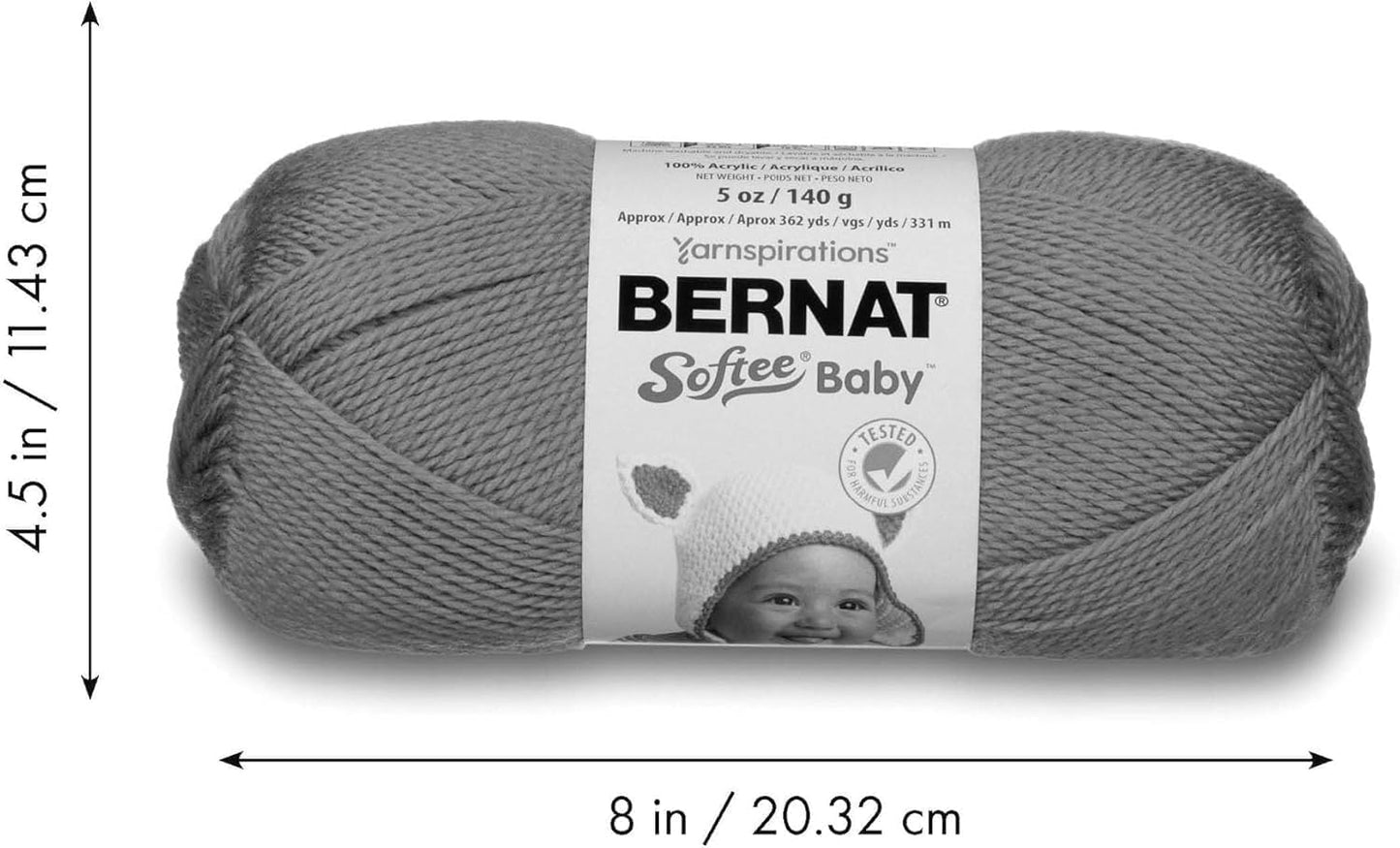 Softee Baby Yarn, 5 oz, Gauge 3 Light, Lemon