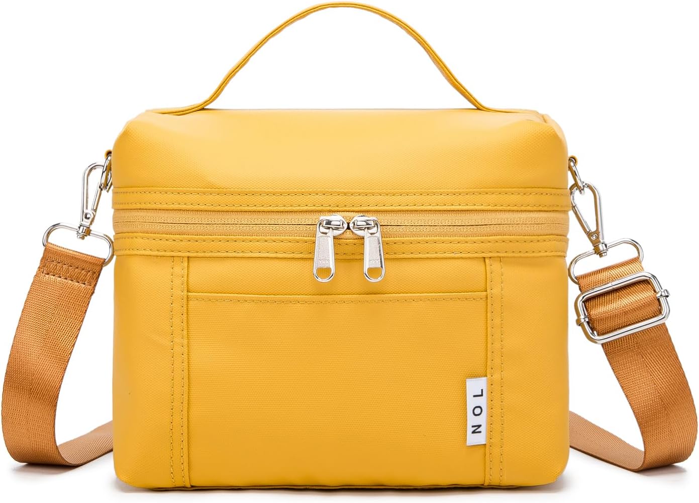 Insulated Lunch Bags for Women Cooler Bag Lightweight Nylon Waterproof Lunch Box For Work (Earth-yellow, Medium(normal))