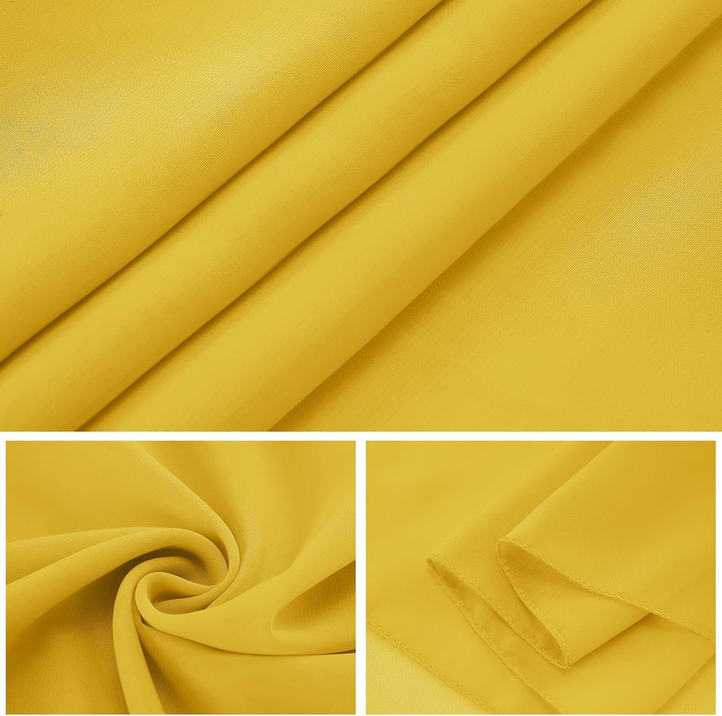 12 Pack Chiffon Table Runner 14x108 Inch Long 9ft Sheer Table Runners for Party Romantic Wedding Bridal Shower Fall Decorations-Yellow