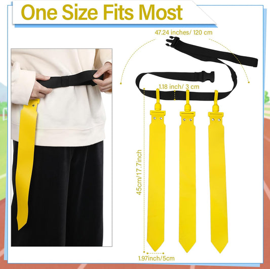 10/12 Players Flag Football Belts and Flags Adjustable Football Belts for Kids Teens Adults Team Training Sport Event