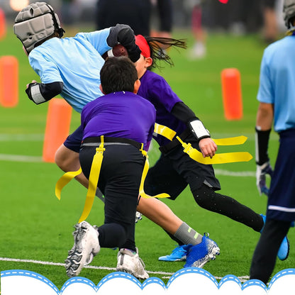 10/12 Players Flag Football Belts and Flags Adjustable Football Belts for Kids Teens Adults Team Training Sport Event