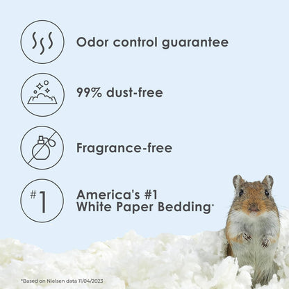 Clean & Cozy White Paper Bedding, Made for Small Animals, 49.2 Liters