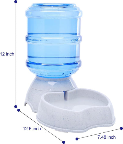 Pet Water Dispenser Automatic for Dogs Cats, BPA-Free, Gravity Refill, Self Feeding for Small Medium Pets Puppy Kitten Rabbit - 1 Gallon (Waterer)