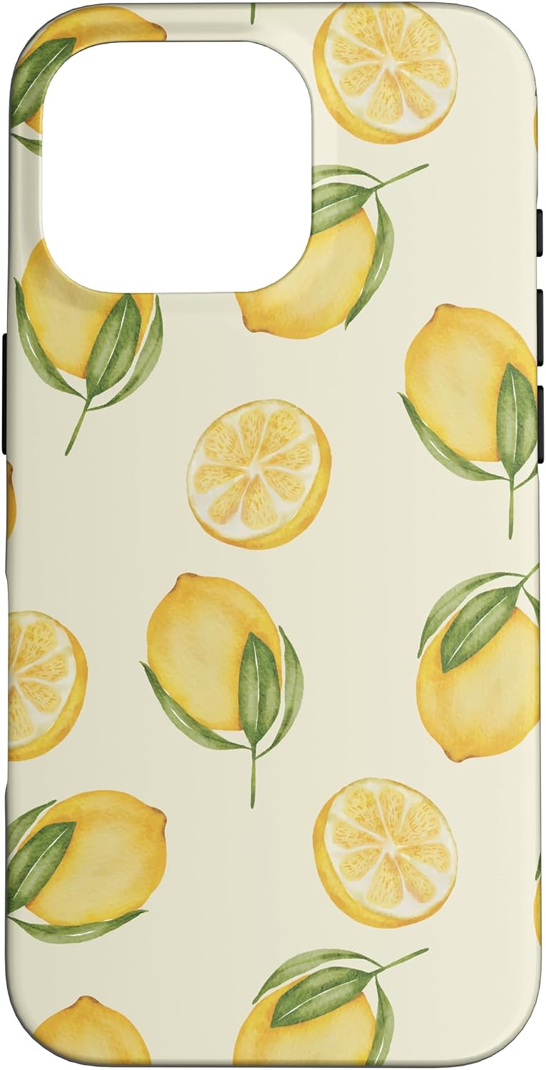 Lemon Citrus Fruit Watercolor Case for iPhone 16 Pro