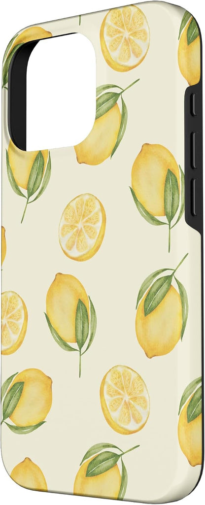 Lemon Citrus Fruit Watercolor Case for iPhone 16 Pro