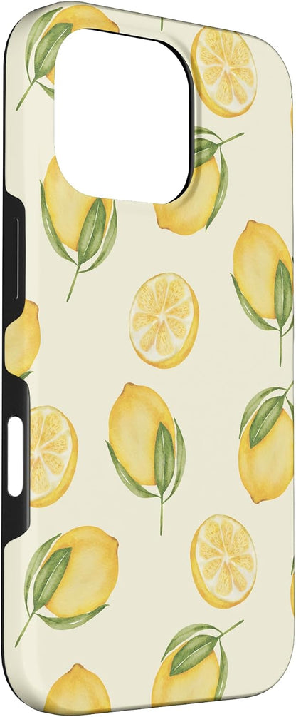 Lemon Citrus Fruit Watercolor Case for iPhone 16 Pro