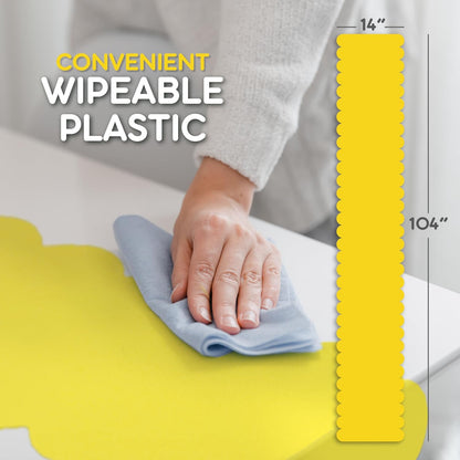 Yellow Plastic Disposable Table Runner. 5 Pack 14 x 108 inch. Scallop Table Runner Adds A Pop of Color to Your Party Table