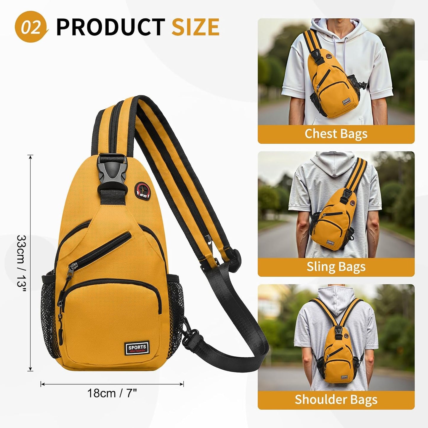 Convertible Sling Bag for Women Men Fit for 7.9" Tablet | Lightweight Mini Crossbody Backpack Daypack Anti-theft with Water Bottle Holder for Casual Travel Sport Hiking