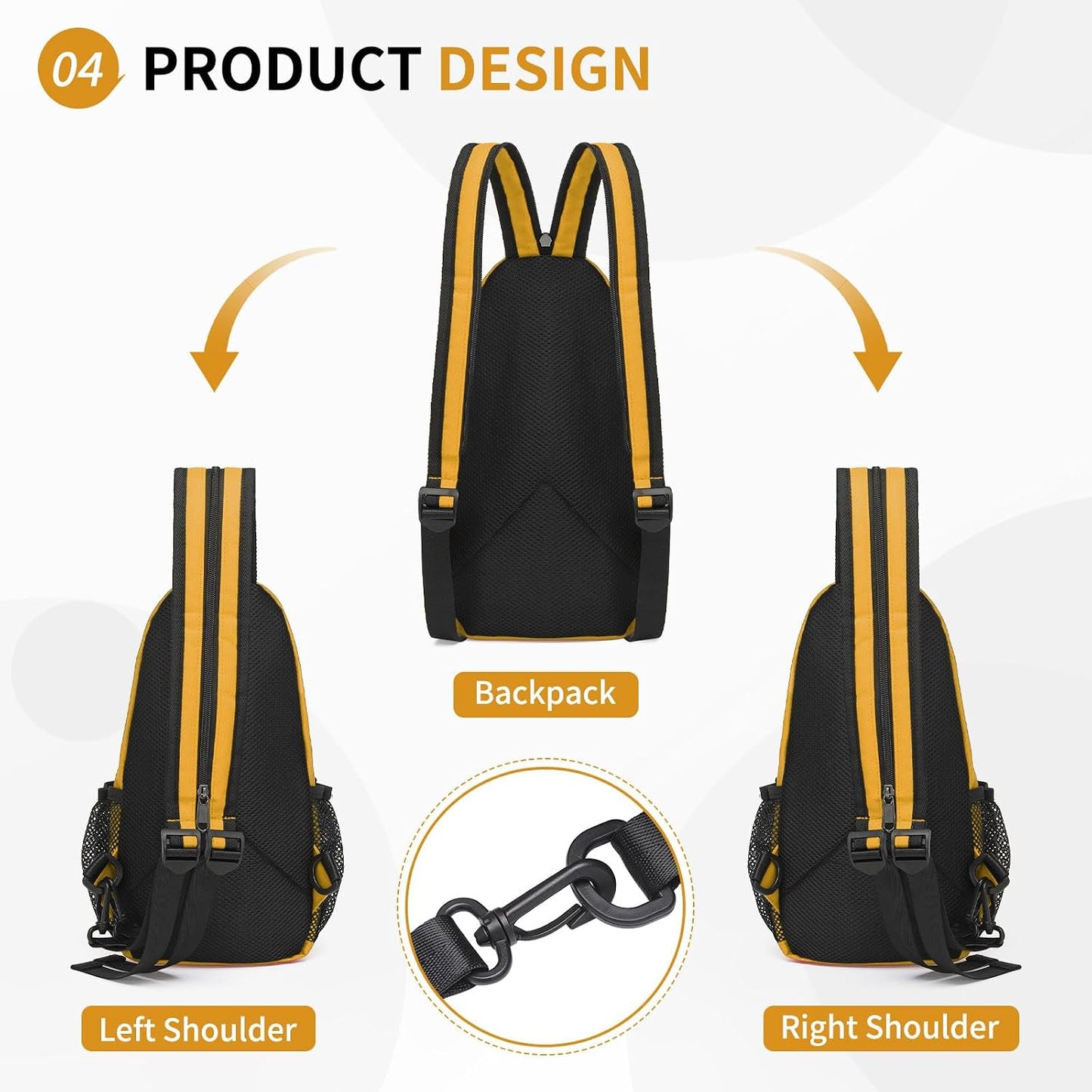 Convertible Sling Bag for Women Men Fit for 7.9" Tablet | Lightweight Mini Crossbody Backpack Daypack Anti-theft with Water Bottle Holder for Casual Travel Sport Hiking