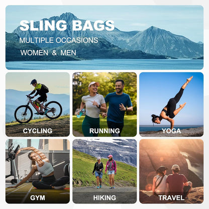 Convertible Sling Bag for Women Men Fit for 7.9" Tablet | Lightweight Mini Crossbody Backpack Daypack Anti-theft with Water Bottle Holder for Casual Travel Sport Hiking