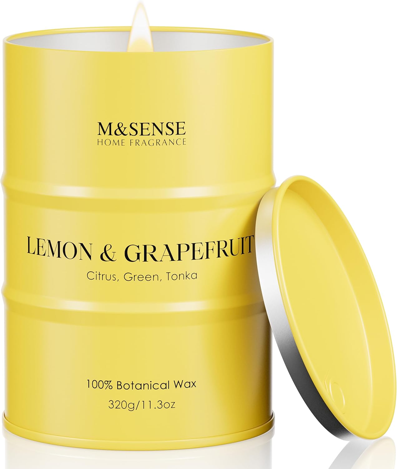 Lemon Candle,Summer Grapefruit Scented, Lemon Soy Candles 11.3oz 70 Hour Slow Burning, Limoncello Highly Scented Citrus Candles for Bathroom, Fresh Smelling Candle