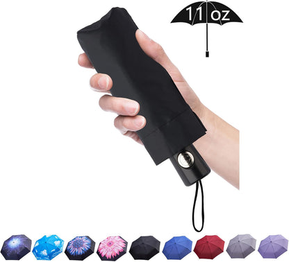 Automatic Mini Travel Windproof Umbrella Compact Auto Open/Close Small Lightweight Folding Rain Umbrellas for Women Men