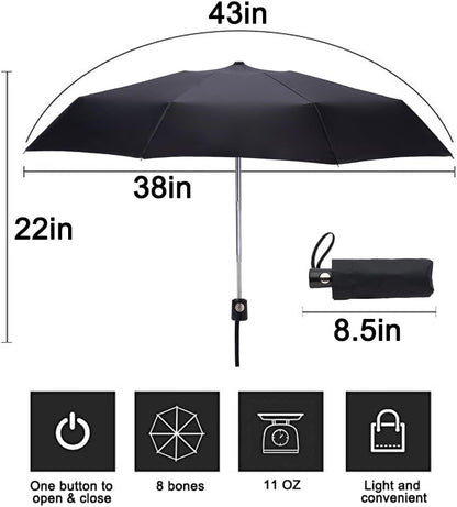 Automatic Mini Travel Windproof Umbrella Compact Auto Open/Close Small Lightweight Folding Rain Umbrellas for Women Men